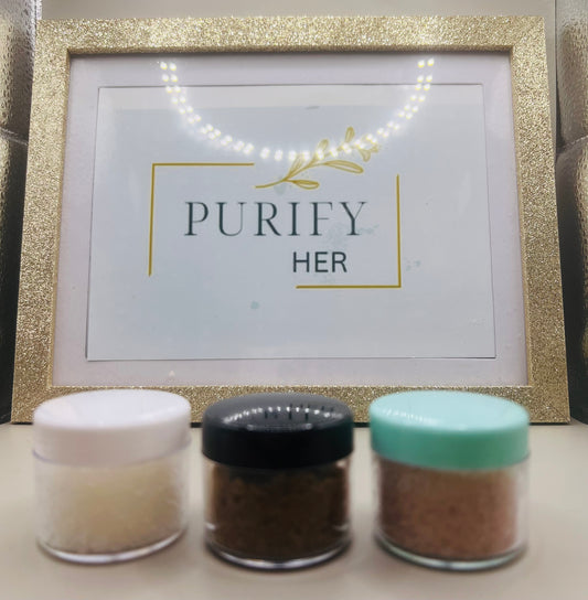 mini sample box of body scrubs